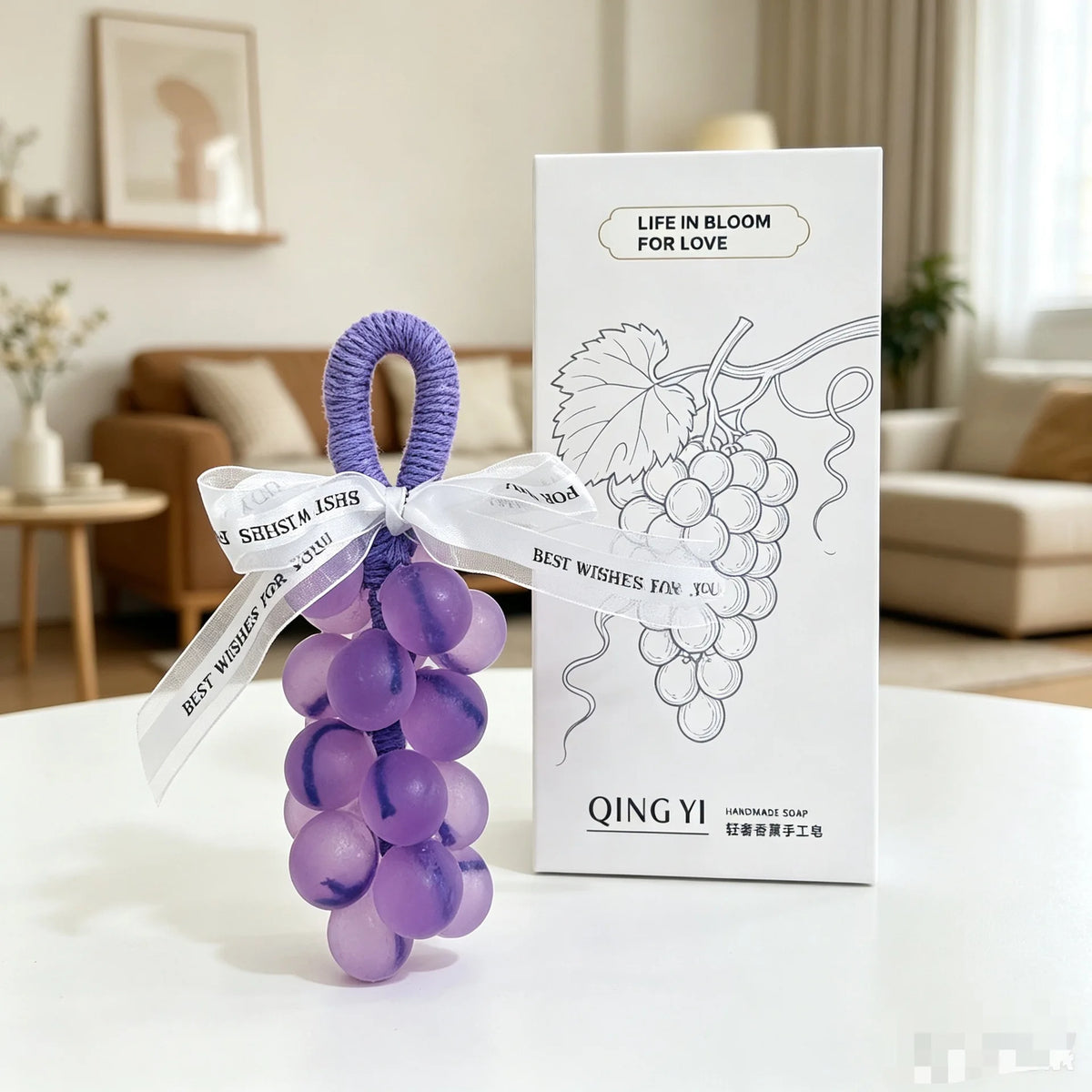 Grape Handmade Crystal Soap Natural DIY Grape Soap Fruit Aroma Scented Soap Gift For Home Fragrance Friend Gift With Box