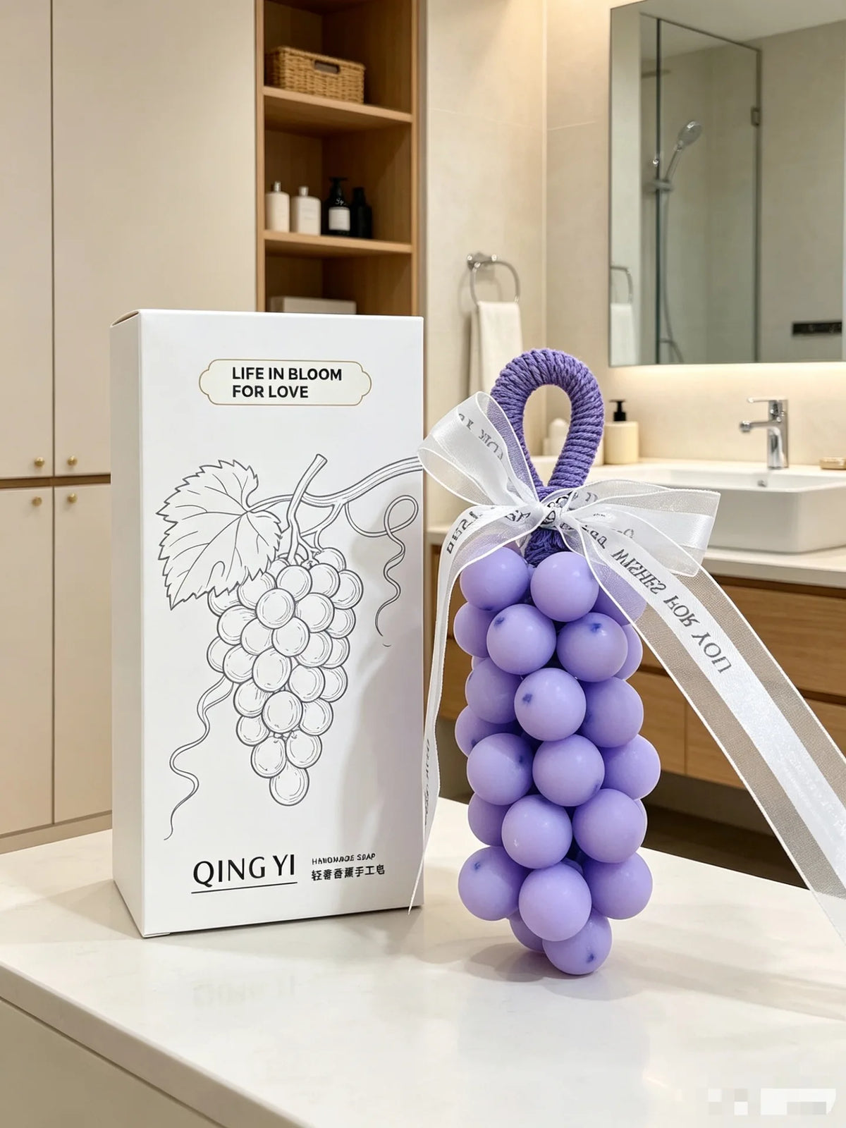 Grape Handmade Crystal Soap Natural DIY Grape Soap Fruit Aroma Scented Soap Gift For Home Fragrance Friend Gift With Box