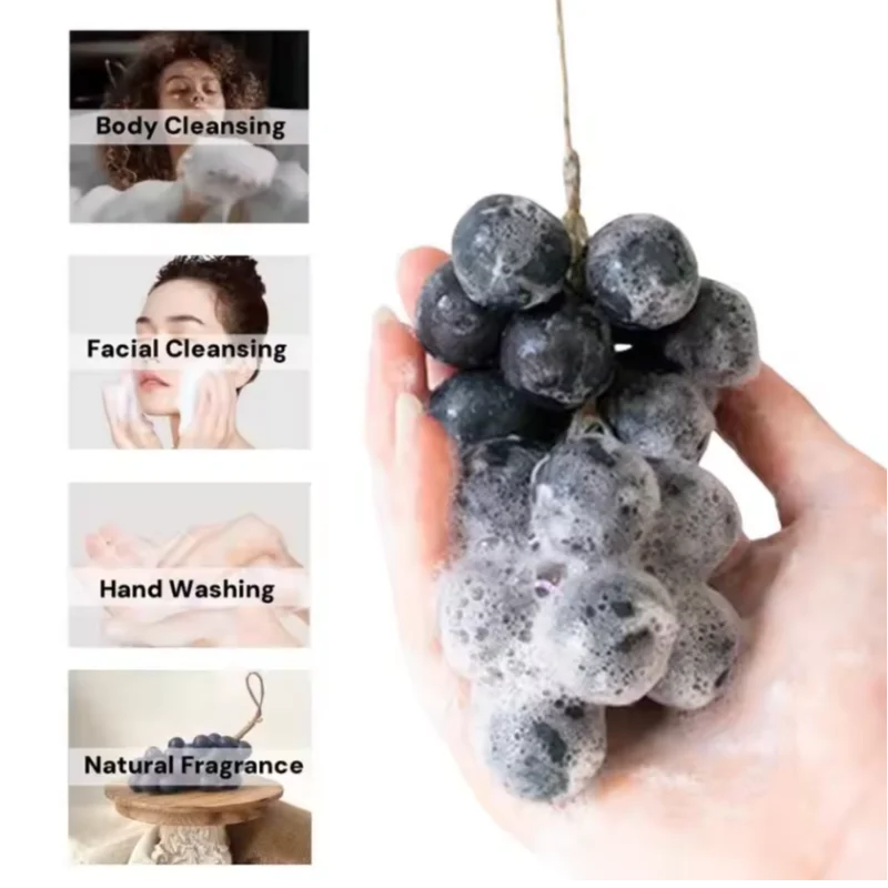 Grape Handmade Crystal Soap Natural DIY Grape Soap Fruit Aroma Scented Soap Gift For Home Fragrance Friend Gift With Box