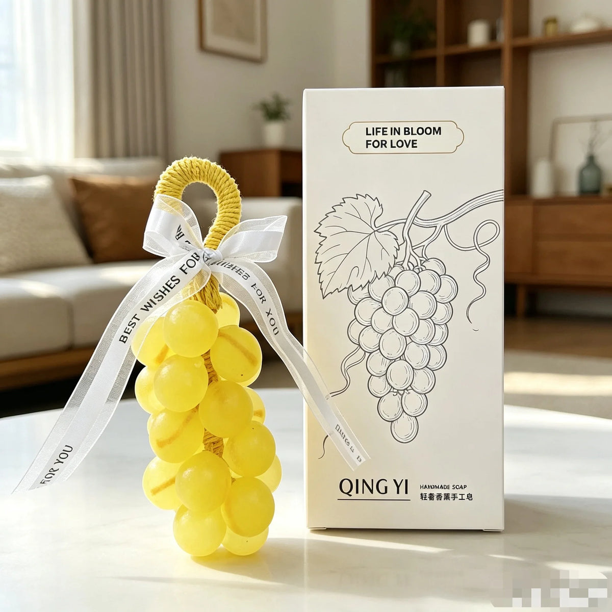 Grape Handmade Crystal Soap Natural DIY Grape Soap Fruit Aroma Scented Soap Gift For Home Fragrance Friend Gift With Box