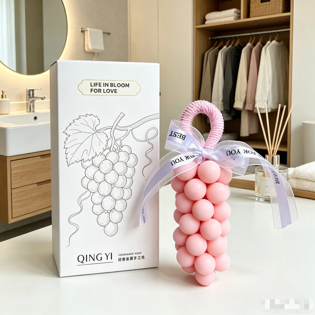Grape Handmade Crystal Soap Natural DIY Grape Soap Fruit Aroma Scented Soap Gift For Home Fragrance Friend Gift With Box