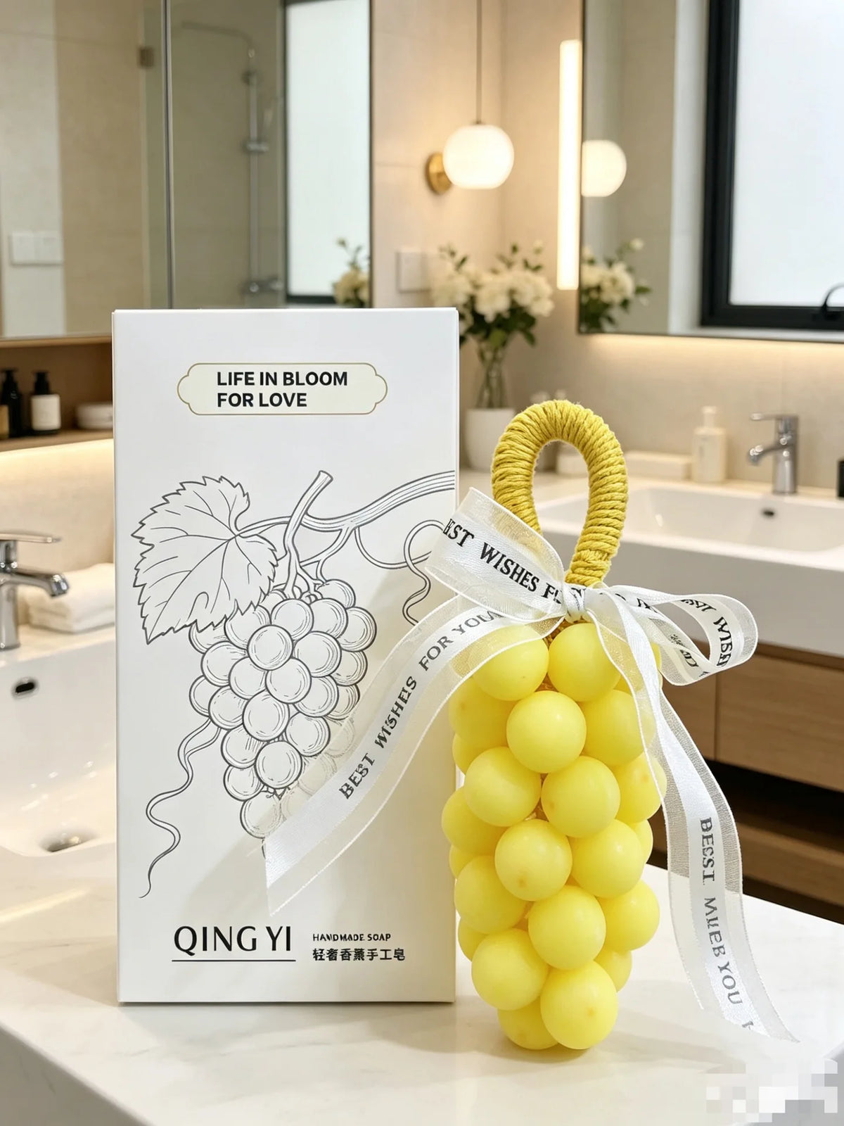 Grape Handmade Crystal Soap Natural DIY Grape Soap Fruit Aroma Scented Soap Gift For Home Fragrance Friend Gift With Box